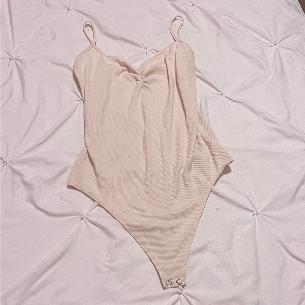 American Eagle Outfitters Beige Ribbed Top